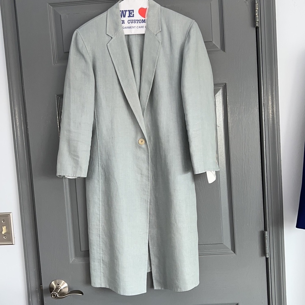 Linen Sky Blue unlined Suit dress